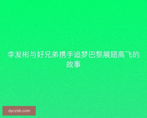 李发彬与好兄弟携手追梦巴黎展翅高飞的故事